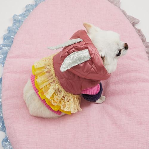 ルイスドッグ louisdog Pink Rabbit Hooded Jacket 犬服 小型犬 ウエア セレブ アウター 上着 パーカ コート 送料無料の画像
