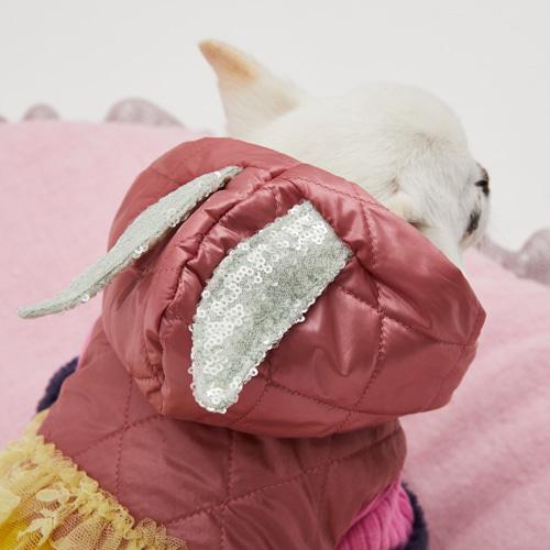 ルイスドッグ louisdog Pink Rabbit Hooded Jacket 犬服 小型犬 ウエア セレブ アウター 上着 パーカ コート 送料無料の画像