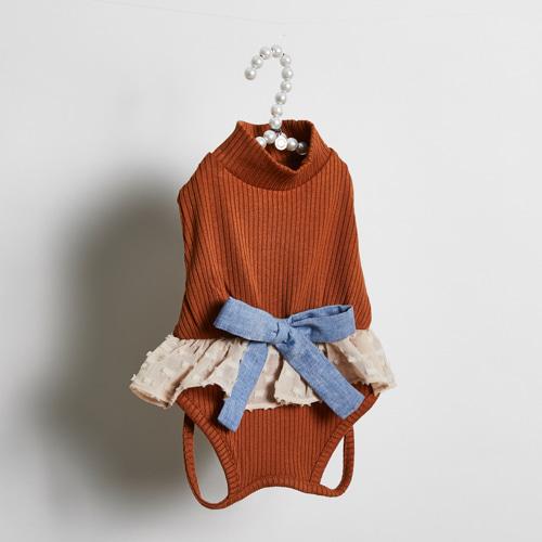 〚Louisdog〛 ルイスドッグ つなぎ ロンパース SMサイズ 新品 ルイスドッグ louisdog Chocolate High Neck Pants 小型犬 犬服 ウエア