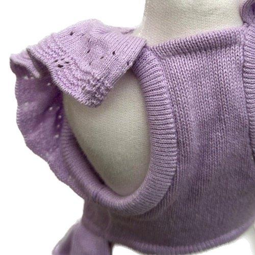 ゴッドピヴァ GODPIVA organic cottonスカラップワンピース 小型犬 犬服 ウエア ワンピース ニット セーター セレブ 送料無料の画像