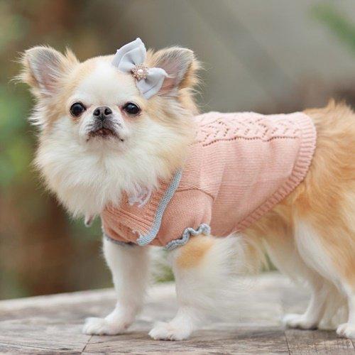 ゴッドピヴァ GODPIVA organic cottonハートニット 小型犬 犬服 ウエア トップス ニット セーター セレブ 送料無料の画像