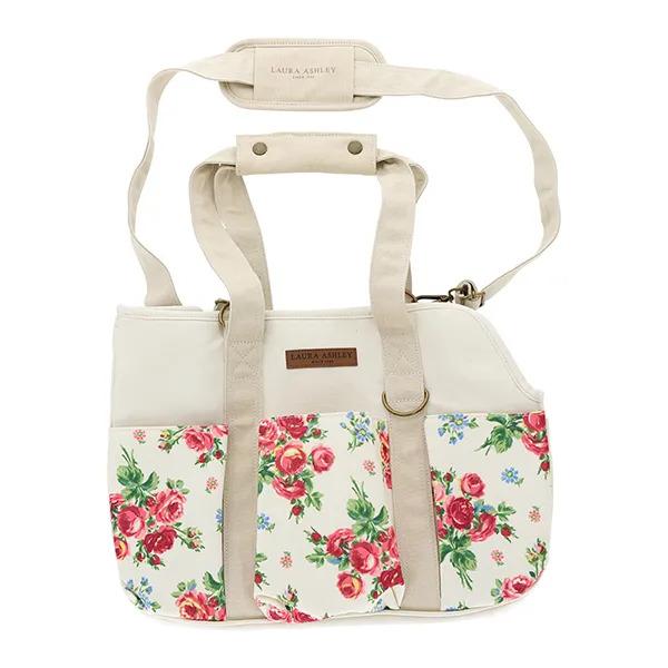 LAURA ASHLEY ペット 犬用 花柄キャリーバッグ 小型犬用 ローラアシュレイ LAURA ASHLEY 花柄キャリーバッグ 小型犬 キャリー
