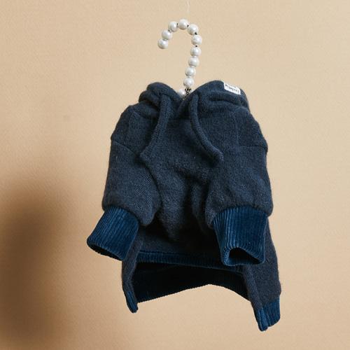 ルイスドッグ louisdog Navy Angora Hood 犬服 小型犬 ウエア アウター 上着 ジャンパー パーカー セレブ 送料無料の画像