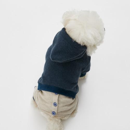 ルイスドッグ louisdog Navy Angora Hood 犬服 小型犬 ウエア アウター 上着 ジャンパー パーカー セレブ 送料無料の画像