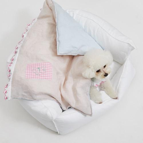 ルイスドッグ louisdog Linen Goose Blanket'Cherry Duck 小型犬 犬用 ベッド ブランケット セレブ_3