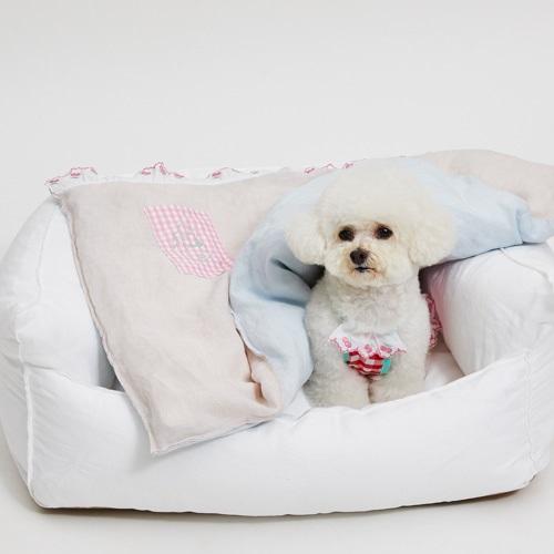ルイスドッグ louisdog Linen Goose Blanket'Cherry Duck 小型犬 犬用 ベッド ブランケット セレブ_4
