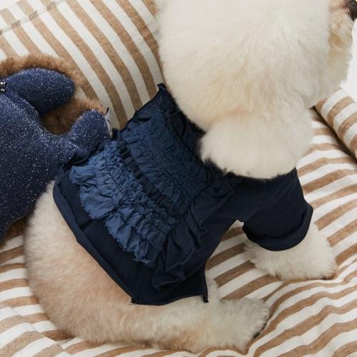 ルイスドッグ louisdog Indigo Roll Up 小型犬 犬服 トップス カットソー Tシャツ セレブの画像