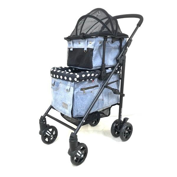 マザーカート Mother Cart ラプレ デニム 上下段セット 犬用 ペットカート ペットバギー Supersport Tn