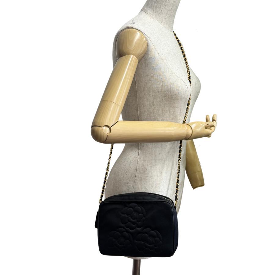 希少 美品 中古 CHANEL サテンチェーンショルダー カメリア_1