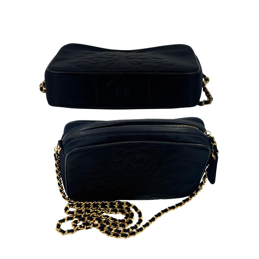 希少 美品 中古 CHANEL サテンチェーンショルダー カメリア_4