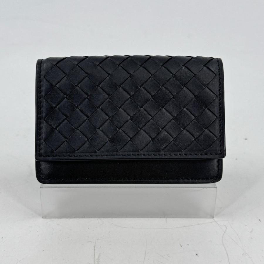 美品 ボッテガヴェネタ イントレチャート ケース カードケース ブラック BOTTEGA VENETA（ボッテガ・ヴェネタ） 美品 イントレチャート
