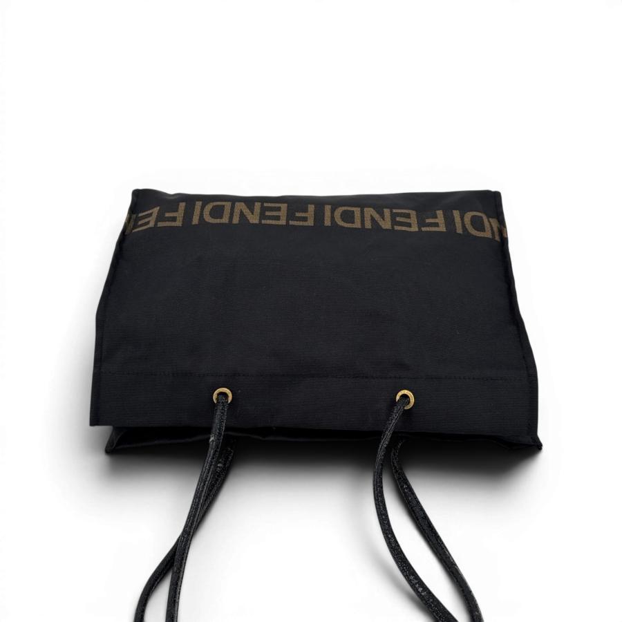 FENDI（フェンディ） ナイロンレザー ブラック トートバッグ : tibi