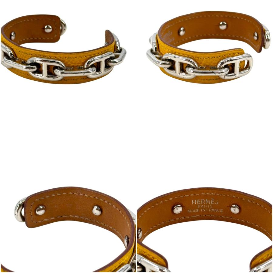 HERMES（エルメス） シェーヌダンクル レザー ブレスレット バングル