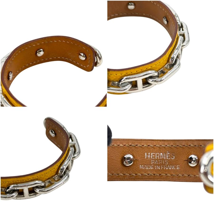 HERMES（エルメス） シェーヌダンクル レザー ブレスレット バングル