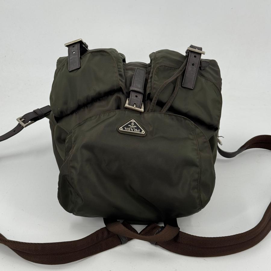 【美品】 PRADA カーキ リュック バックパック テスートナイロン PRADA（プラダ） テスートナイロンリュック カーキグリーン