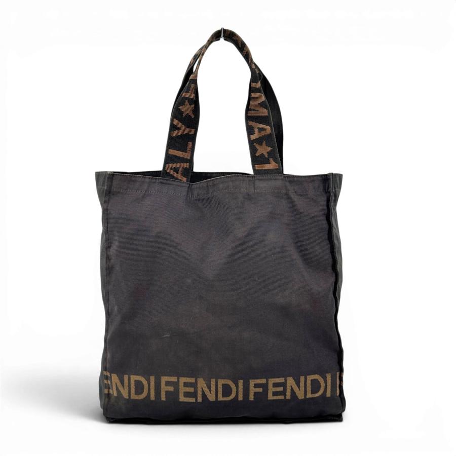 FENDI ナイロン トートバッグ ショルダーバッグ ブラック ロゴ 大容量 