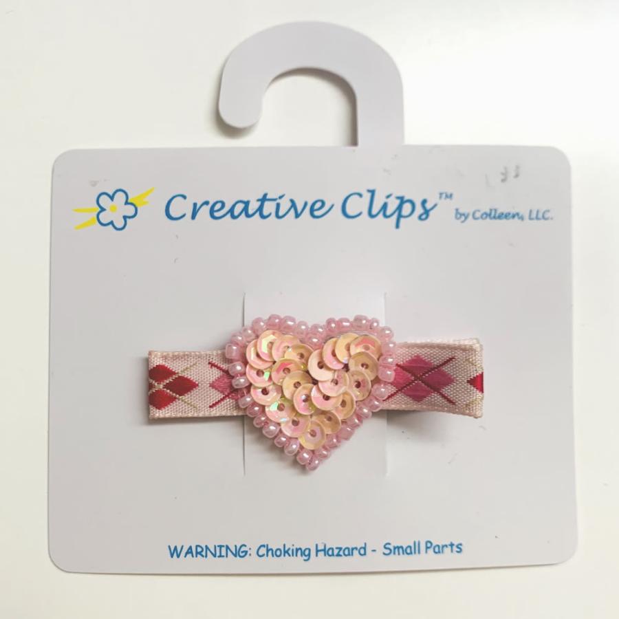 【ふわふわハート】ベビーヘアクリップ　キッズヘアクリップ　ヘアピン ヘアクリップ （ベビー キッズ用） ヘアピン （アーガイル
