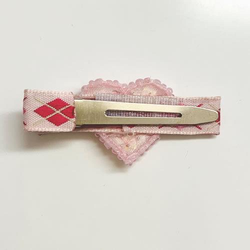 ♡ぷっくりハート　ベビーキッズヘアクリップ　ヘアゴム　ベビーヘアピン ヘアクリップ （ベビー キッズ用） ヘアピン （アーガイル