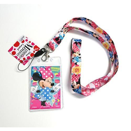 Disney (ディズニー) Minnie  Mouse (ミニーマウス) Pink Polka Dot  首紐　カードホルダー付き｜ticktack-jp｜02
