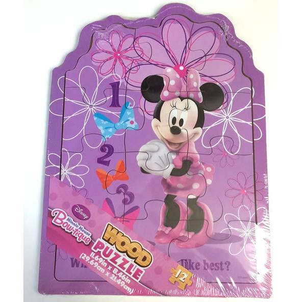 Disney (ディズニー)  ミニーマウス　ウッドパズル　12ピース　パープル系｜ticktack-jp