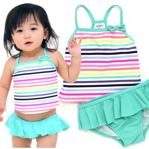 カーターズ Carter S キッズ ベビー セパレート水着 タンキニ 女の子 マルチストライプ Ca1136m Baby Mart Ticktack 通販 Yahoo ショッピング