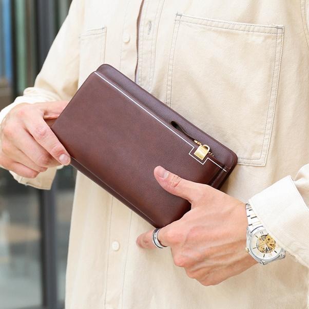 セカンドバッグ クラッチバック メンズ 長財布 ラウンドファスナー型