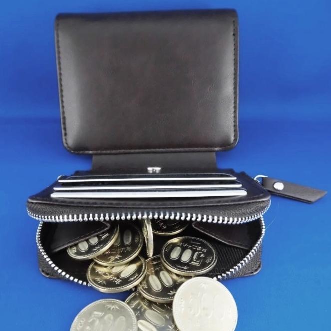 三つ折り 二つ折り 財布 メンズ 大容量 カード10枚 ラウンド