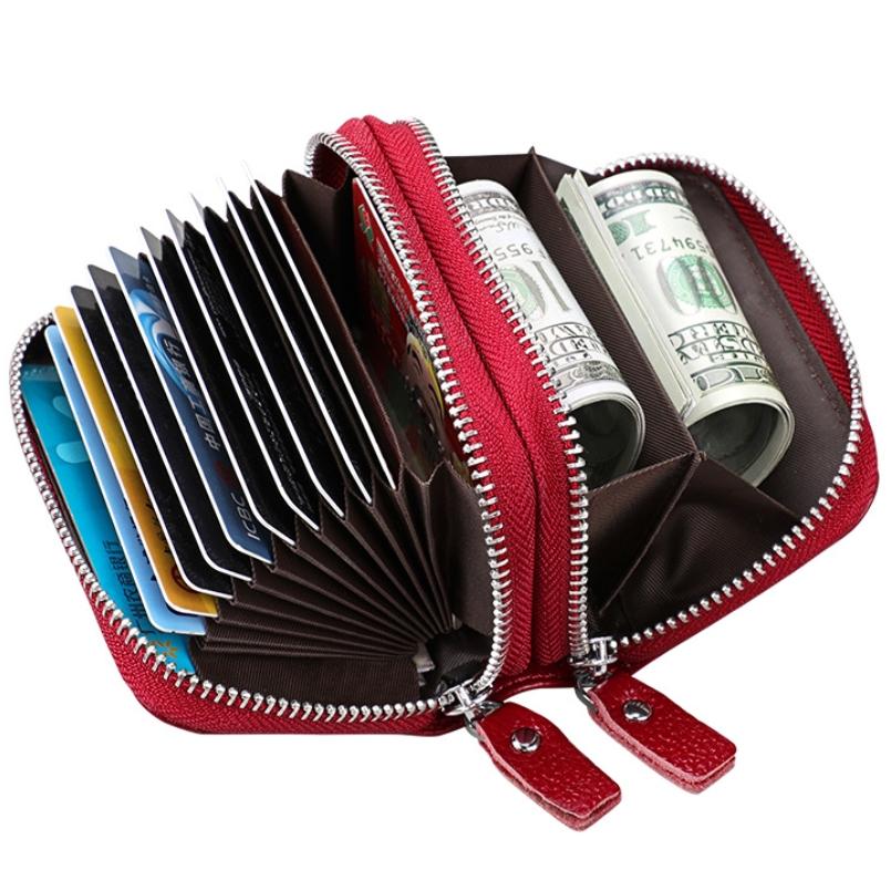 二つ折り カードケース 財布 ダブル ラウンドファスナー 本革 牛革