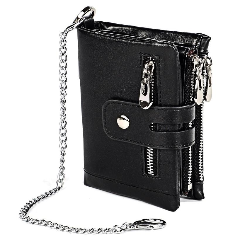 二つ折り　三つ折り　財布　メンズ　本革　高級牛革　バイカーズ ウォレット　おしゃれなヴィンテージ加工　チェーン付き　送料無料　多機能　大容量　３８　 |  | 01