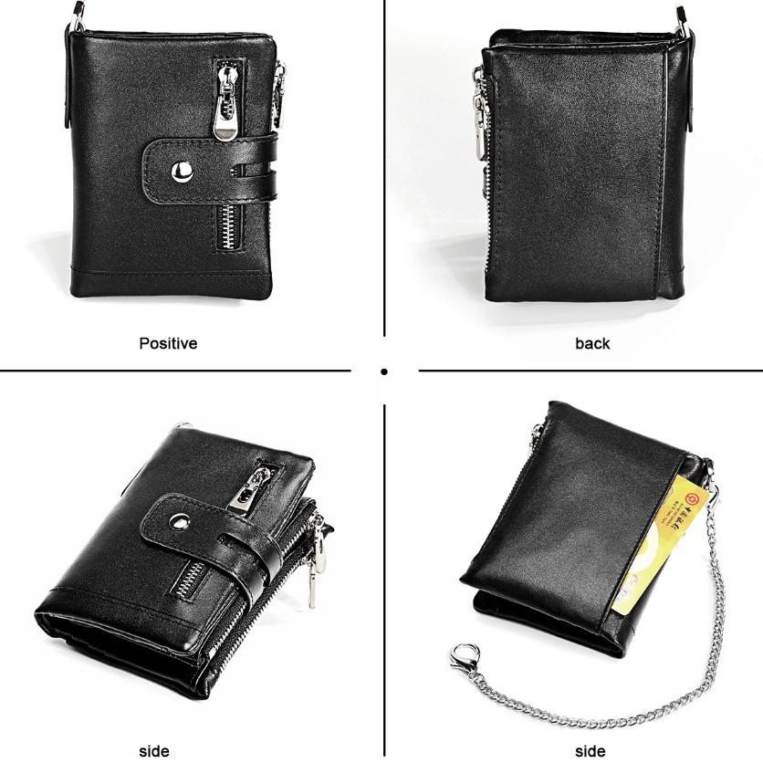 二つ折り　三つ折り　財布　メンズ　本革　高級牛革　バイカーズ ウォレット　おしゃれなヴィンテージ加工　チェーン付き　送料無料　多機能　大容量　３８　 |  | 03