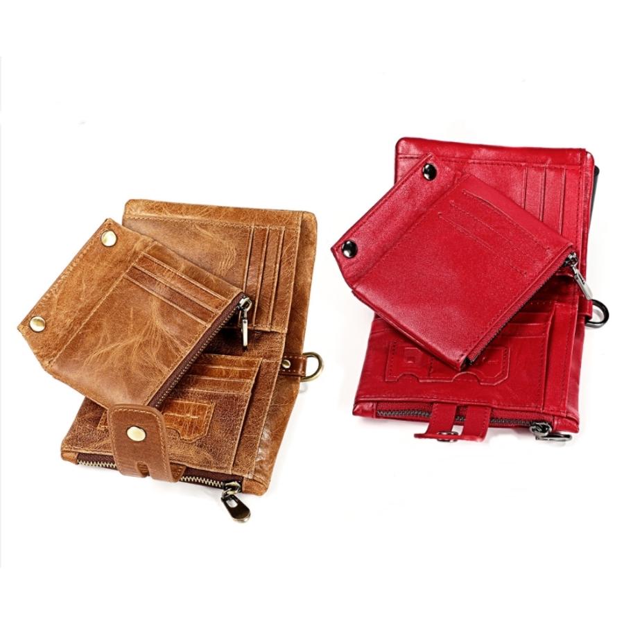 二つ折り　三つ折り　財布　メンズ　本革　高級牛革　バイカーズ ウォレット　おしゃれなヴィンテージ加工　チェーン付き　送料無料　多機能　大容量　３８　 |  | 06