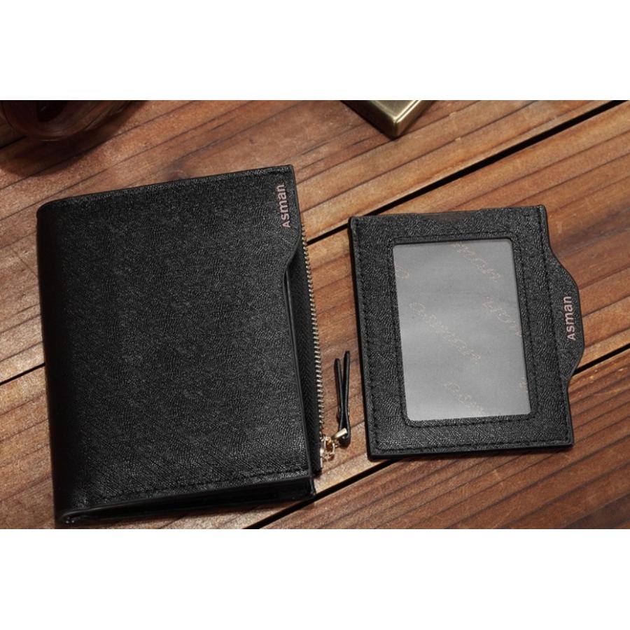 二つ折り　財布　メンズ　送料無料　多機能 パスケース付き 小銭入有　カード入７枚対応 |  | 03