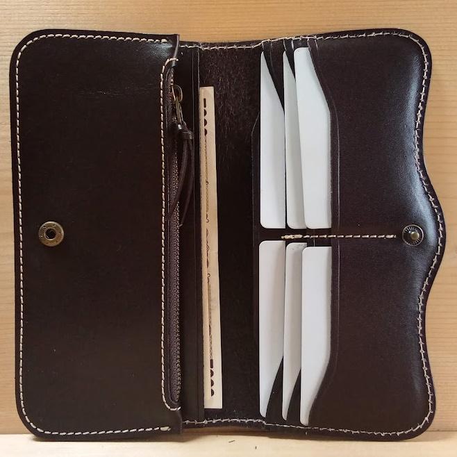 長財布ハンドメイド本革牛革サドルレザーヌメ革ベジタブルタンニン73