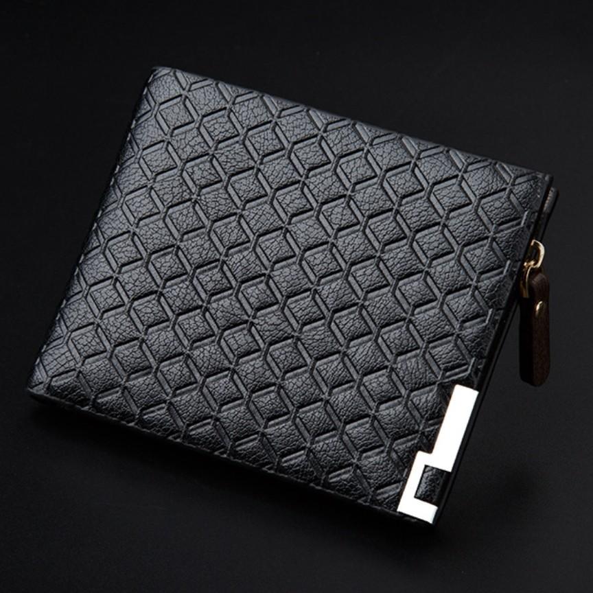 三つ折り　財布　メンズ　送料無料　多機能  ファスナー付き小銭入　カード入９枚　 | 