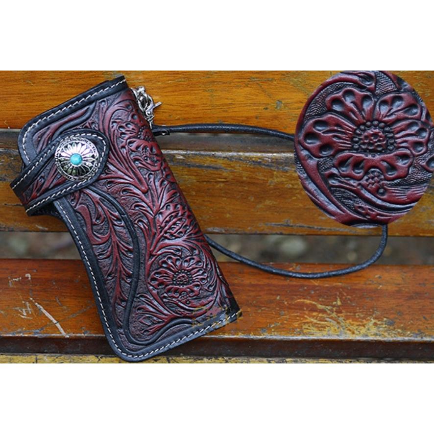 長財布 メンズ ハンドメイド 本革 高級牛革使用 サドルレザー