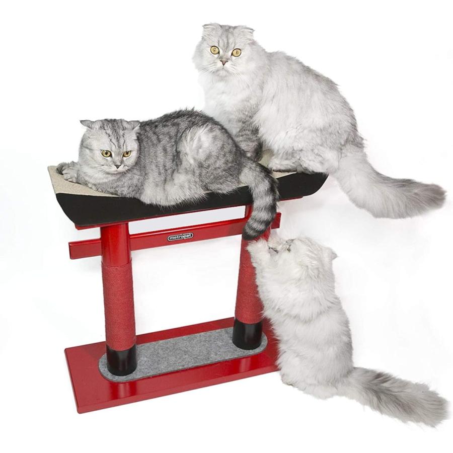 格安即決 Metropet キャットタワー 木製 おしゃれ 猫タワー 爪とぎ 猫つめとぎ人気 据え置き 天然サイザル麻 鳥居の形 黒と赤 運動不足解消 転倒防止 超大特価 Zoetalentsolutions Com