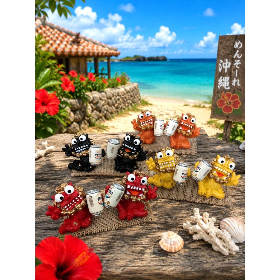 オリオンビール シーサー Orion 缶ビール 原子獅子 5.5cm 1ペア 沖縄