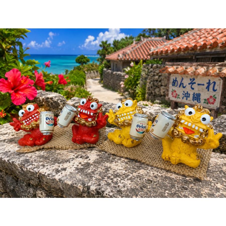 オリオンビール シーサー Orion 缶ビール 原子獅子 5.5cm 1ペア 沖縄