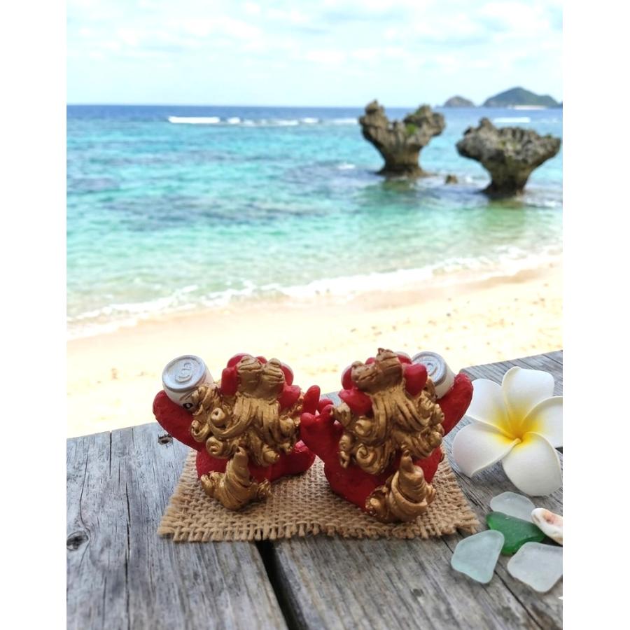 オリオンビール シーサー Orion 缶ビール 原子獅子 5.5cm 1ペア 沖縄
