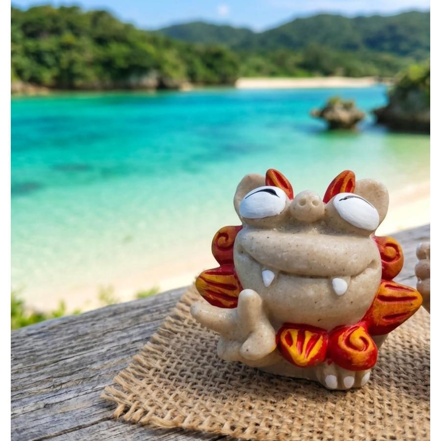 オリオンビール 大笑いシーサー 5.5cm Orion 缶ビール 1ペア 沖縄獅子