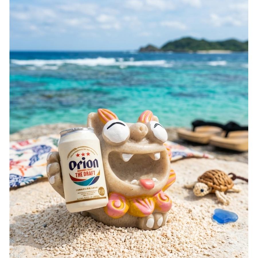 オリオンビール 大笑いシーサー 5.5cm Orion 缶ビール 1ペア 沖縄獅子