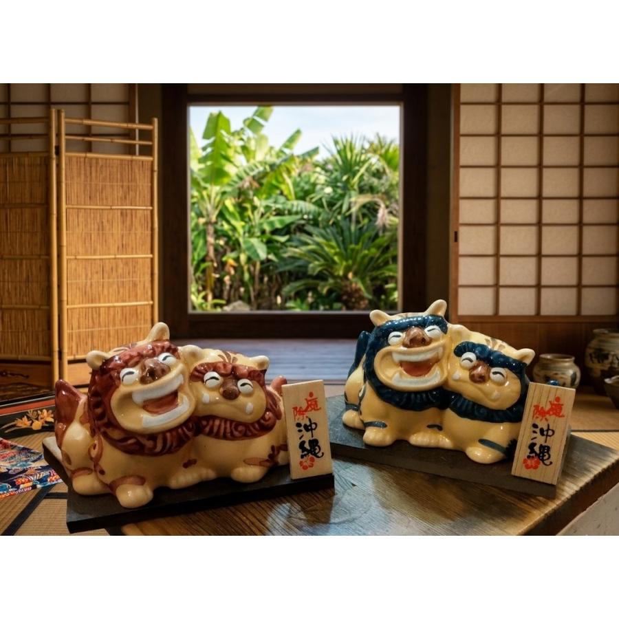 シーサー 獅子 沖縄 置物 インテリア オブジェ お守り 魔除け Amazon