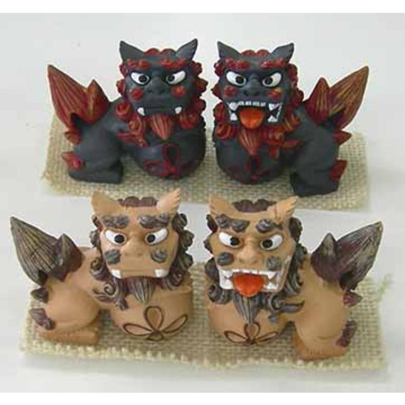 雷ペア獅子 5.5cm シーサー 1ペア 沖縄獅子 魔除け 家内安全 運気向上