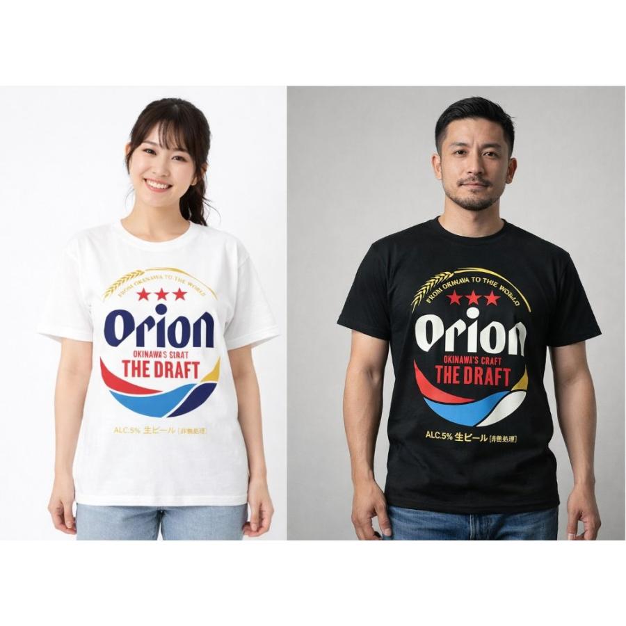 沖縄限定 オリオンビール Tシャツ ドラフト缶 白 ホワイト or 黒