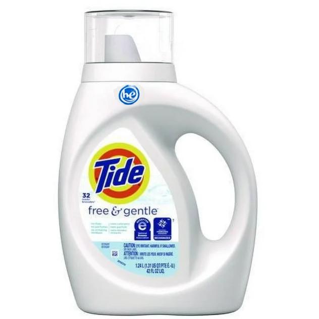 タイド フリー & ジェントル 濃縮 液体洗剤 1.24L 42oz Tide free