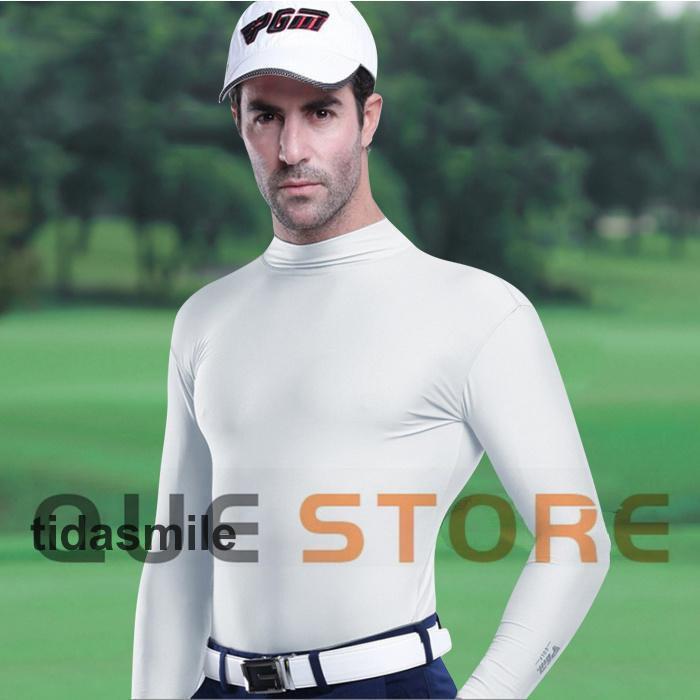 ゴルフウェア メンズ ゴルフシャツ シャツ インナーシャツ UVカット 接触冷感 クールシャツ 紫外線日焼け止め 薄手 ストレッチ 夏物 男性