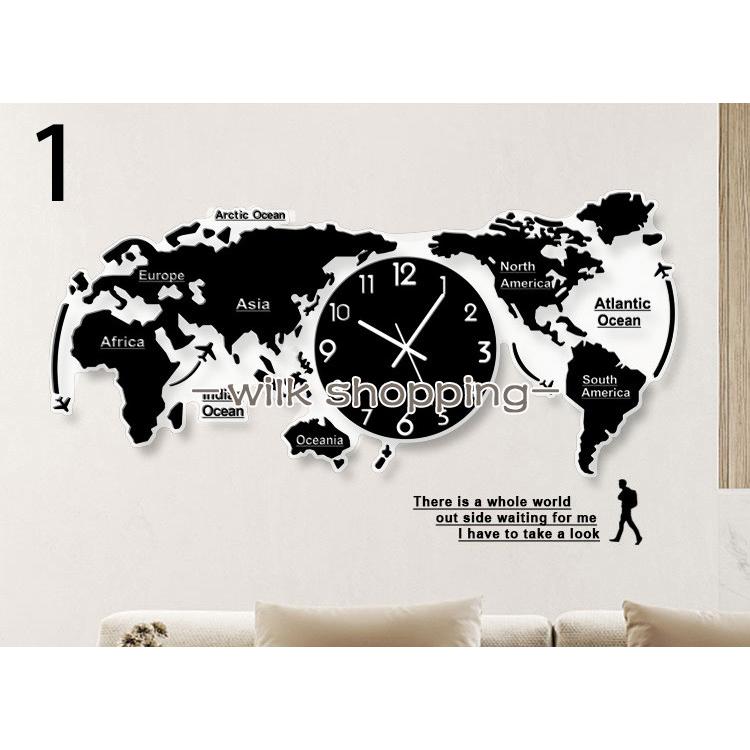 壁掛け時計 世界地図 壁時計 北欧世界時計 世界地図  プレゼント 寝室 リビング壁飾り 店舗 会社用時計 w26｜tidasmile｜02