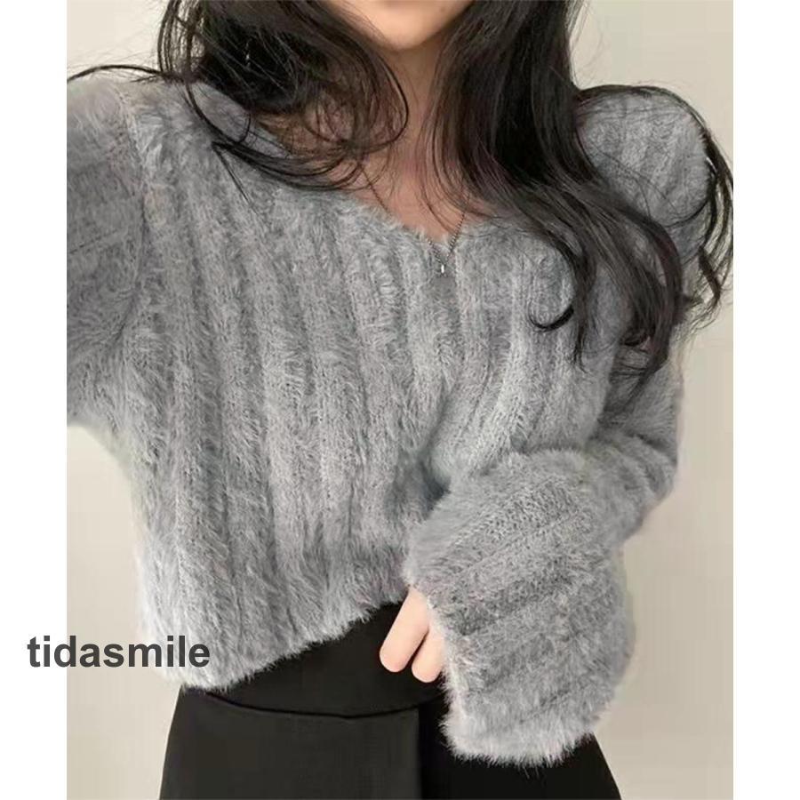 seanewyork ショート丈ニットトップス - 長袖 