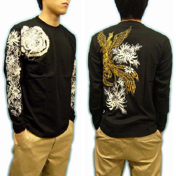 紅雀 メンズ和柄刺青tシャツ 鳳凰の胸割り 背図 Lt 27 本格和彫りデザイン長袖tee Lt 27 和柄と梵字のタイド 通販 Yahoo ショッピング