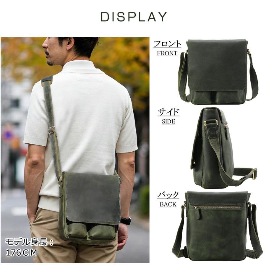 専用ティールレザーショルダーバッグ TIDING ショルダーバッグ 本革 メンズ 斜め掛けバッグ 牛革